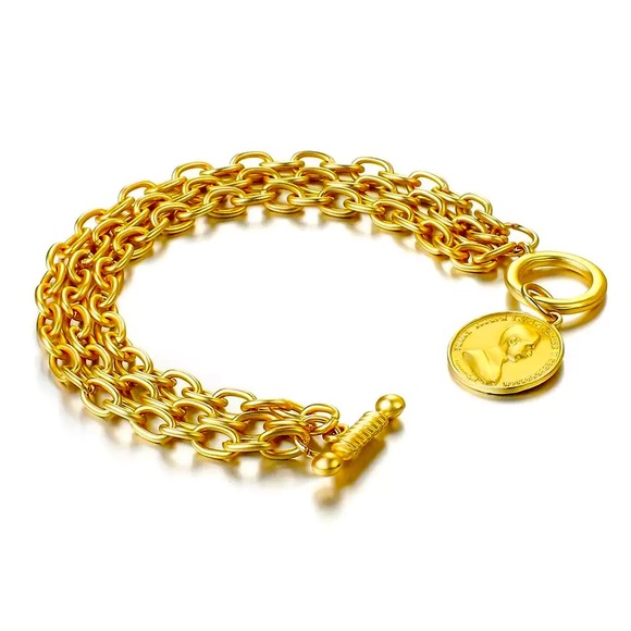 🍒3/$30 New Coin Charm Bracelet - Picture 2 of 3